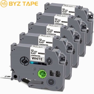 5 Pack Label Maker เทป TZe231 12 มม.0.47 นิ้วลามิเนตสีขาว Tz…