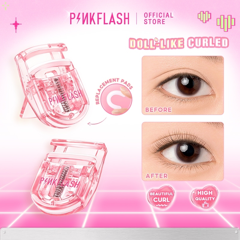 PINKFLASH #DollyCurl ที่ดัดขนตาแบบพกพาขนตาแบบขดแบบตุ๊กตาเริ่มต้นเหมาะสําหรับรูปทรงดวงตาส่วนใหญ่