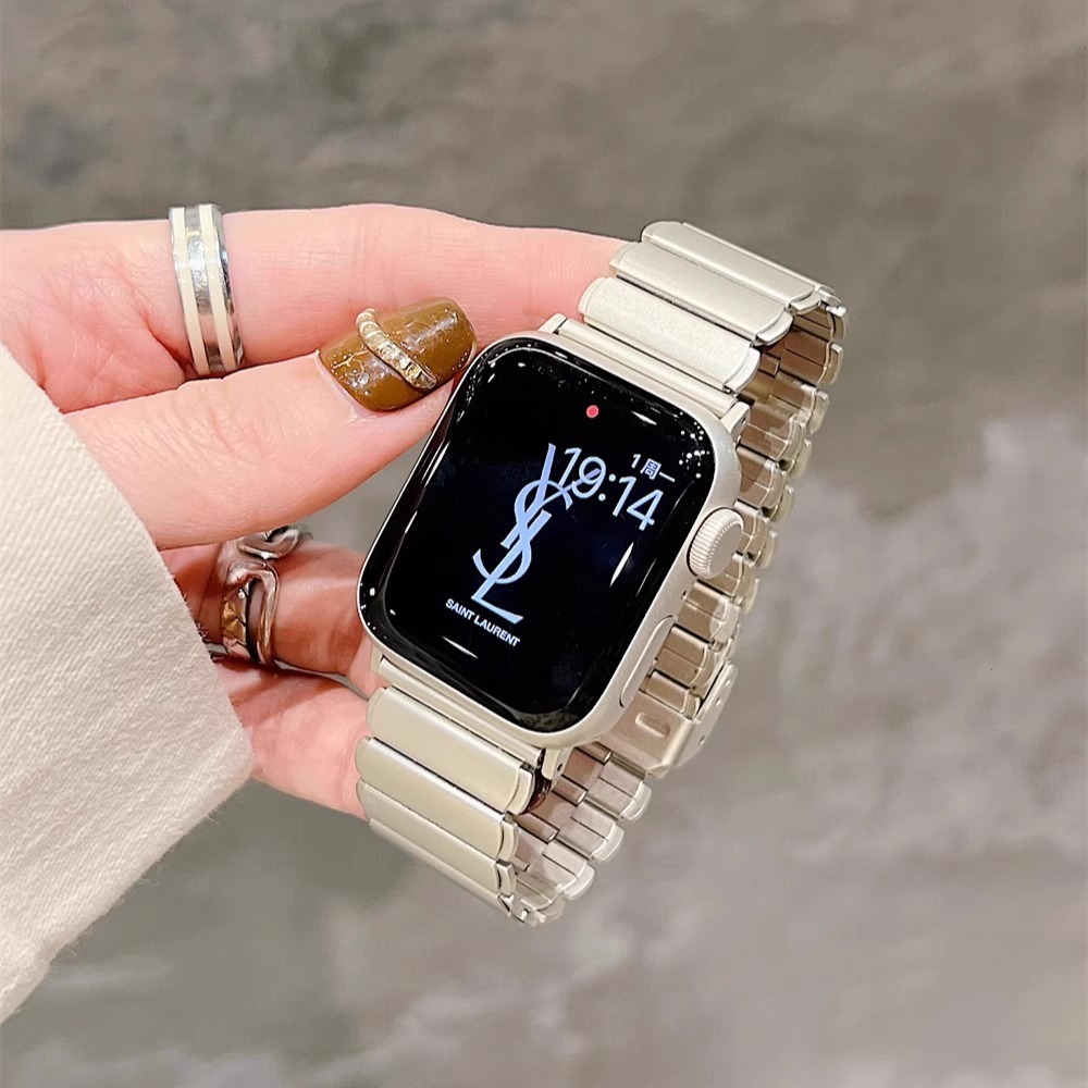 สายสแตนเลสขอบลูกไม้ สำหรับ Apple Watch Strap Series 11 10 Ultra 2 9 8 7 6 5 SE 4 3 สายนาฬิกา Band iWatch 49 46 45 44 42 41 40 38mm