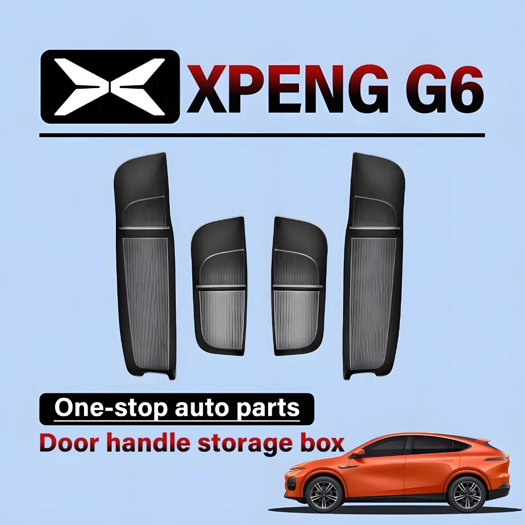 เหมาะสำหรับ Xpeng G6 รถด้านหน้าและประตูด้านหลังกล่องเก็บ TPE กันน้ำถาดเก็บอุปกรณ์เสริม