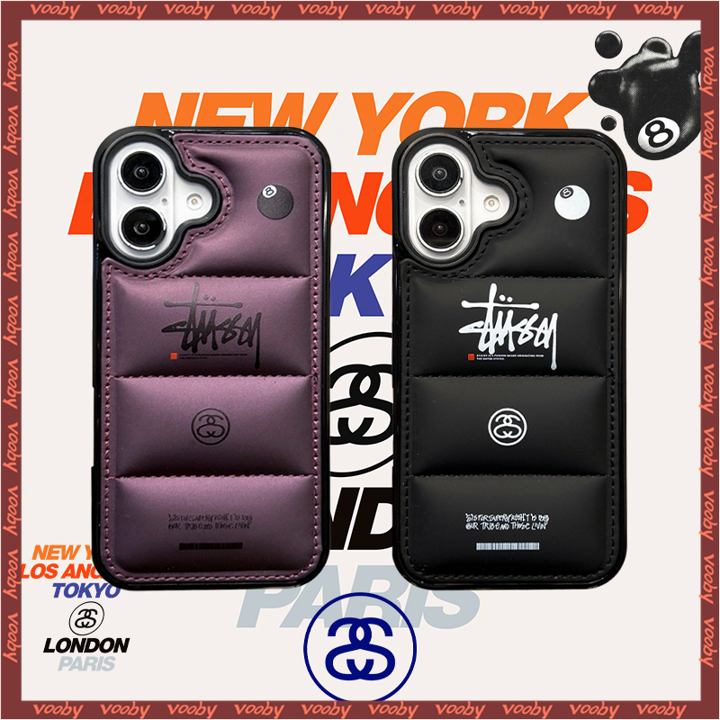 Classics stusy Black Ball 8 Graffiti Downแจ็คเก็ตคู่เคสโทรศัพท์เหมาะสําหรับIPhone17 17AIR 17Pro 17PM 16 16P 16PM 15P 15PM 14PM 14 14P 13 13P 13PM 12PM 11 11 11PX XR MAX