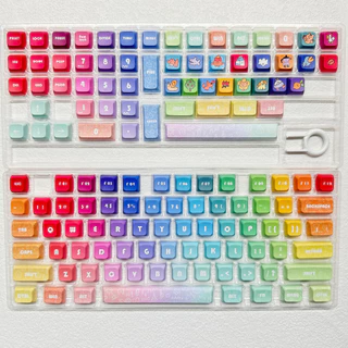 🔥ขายตรงจากโรงงาน🔥คีย์แคปไล่ระดับสีรุ้ง XDA/MOA PBT-75% ครบชุด 132 คีย์ กระบวนการระเหิดห้าด้าน