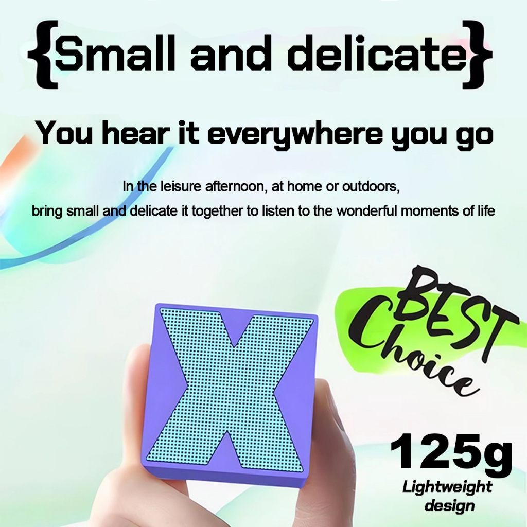กระเป๋าเก็บเครื่องเสียง Mini Bluetooth Speaker ลำโพงบลูทูธ คุณภาพเสียงเซอร์ราวด์ 360° เทคโนโลยีบลูทูธ 5.0 น้ำหนักเบา 122g. พกพาสะดวก