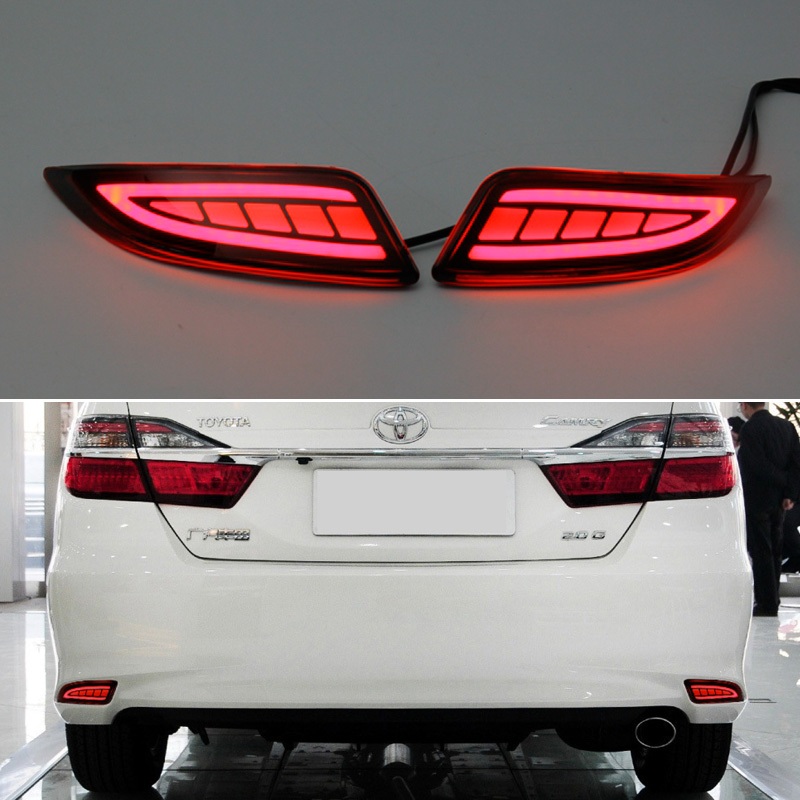Toyota Camry XV50 2015-2017 LED ด้านหลังกันชน Reflector Light 3-in-1 ฟังก์ชั่นด้านหลังโคมไฟวิ่ง + ไฟเบรค + ไฟเลี้ยว