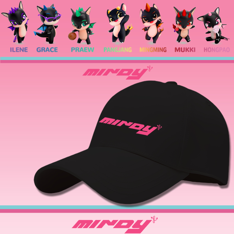 หมวกเบสบอล Mindy girl group ปริมณฑล พิมพ์ลายโลโก้ ผ้าหนา Cotton 100% กันแดด กันลม หมวก Outdoor hat #02