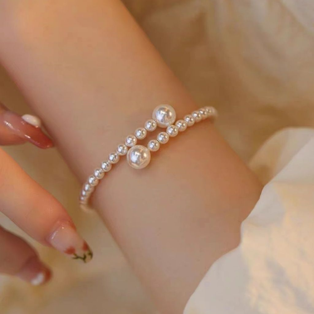 แฟชั่นที่เรียบง่ายมุกปรับสร้อยข้อมือสายรัดข้อมือผู้หญิงวินเทจของขวัญอุปกรณ์เสริม