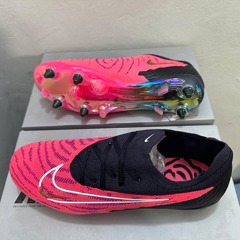 รองเท้าฟุตบอล Phantom GX Elite SG ผู้ชายรองเท้าฟุตบอลถักกลางแจ้งรองเท้าฟุตบอลกันลื่นและทนต่อการสึกหรอ