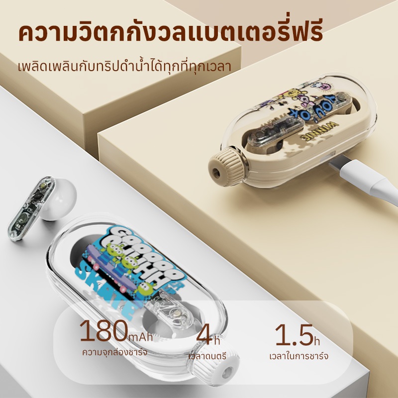 Disney DN25 TWS หูฟังบลูทูธ หูฟังไร้สาย Wireless Bluetooth  5.4 สเตอริโอ HIFI ไมโครโฟนชัดเจน TWS หูฟัง Bluetooth Earphones หูฟังมีไมค์ หูฟัง