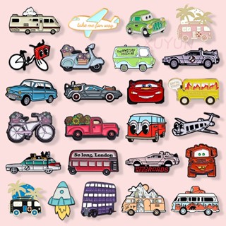 การ์ตูนน่ารักรถเข็มกลัดภาพเคลื่อนไหวของเล่นรถป้ายโลหะเสื้อผ้…