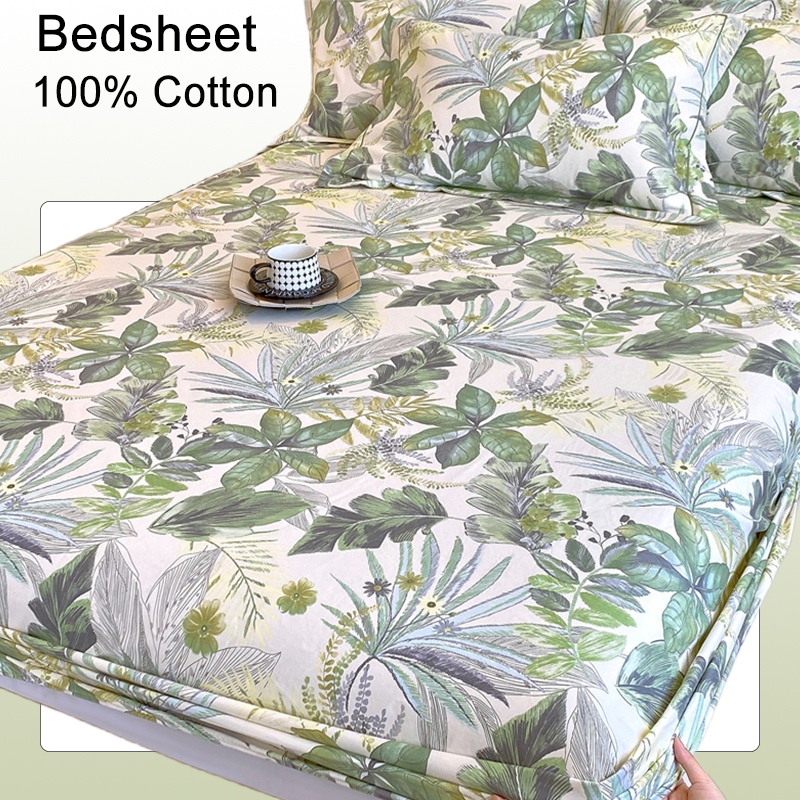 ผ้าปูที่นอนคอตตอนแคนาดาลายดอกไม้ 1200TC ผ้าปูที่นอนคอตตอน 100% 3 ฟุต 3.5 ฟุต 5 ฟุต 6 ฟุต