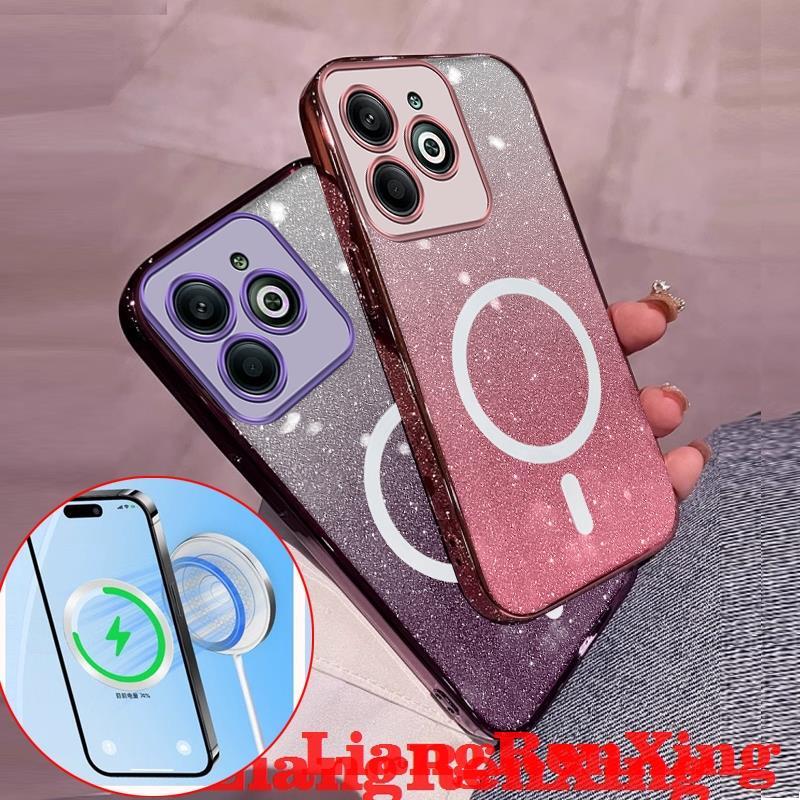 FOR เคส Case สำหรับ infinix Smart 8 tecno Spark Go 2024 hot 40i Spark 20 Spark 20C โทรศัพท์ปลอก softcase กันกระแทกปกการออกแบบใหม่ที่ชัดเจนไร้สายแม่เหล็กที่น่าสนใจความงาม SFBSWX01