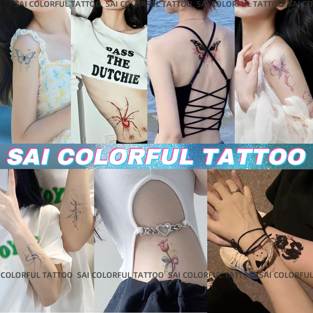 แทททู SAI COLORFUL TATTOO 18CM×11CM แทททูรอยสักกันน้ำ รอยสักชั่วคราว รอยสัก