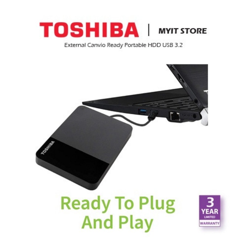 Toshiba 500GB 1TB 2TB HDD ภายนอก 1000GB HD ฮาร์ดดิสก์ไดรฟ์แบบพกพา USB 3.0 SATA3 2.5 "HDTB110A 100% ใหม่