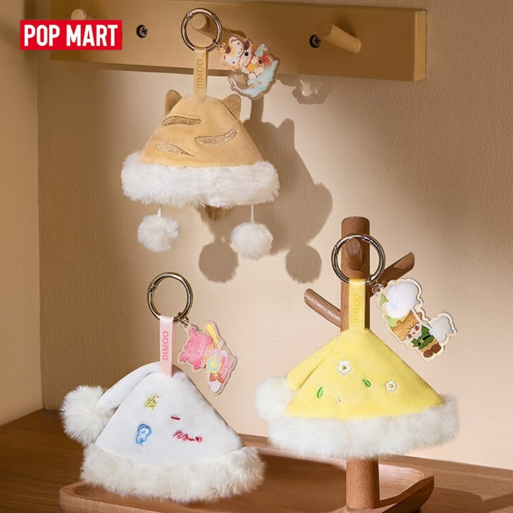 พวงกุญแจหมวก POPMART DIMOO Weaving Wonders Dreamland Series จี้ Mystery กล่องอุปกรณ์ต่อพ่วงของขวัญอินเทรนด์ของแท้สินค้าอินเทรนด์ฮาโลวีนคริสต์มาสคู่ของขวัญของขวัญวันหยุด