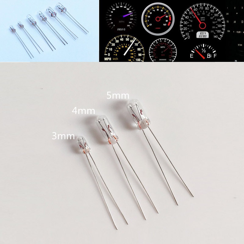10 ชิ้น T3 T4 T5 12V ไฟฮาโลเจนรถยนต์พร้อมสายไฟสําหรับไฟแสดงสถานะเครื่องมือ