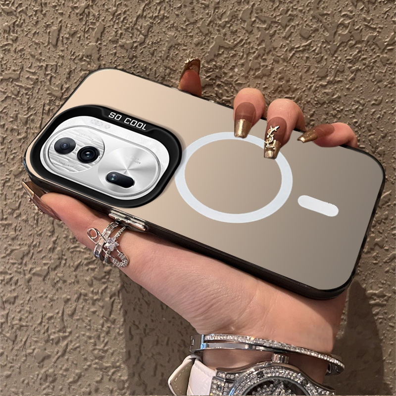 FOR เคส สําหรับปลอก OPPO reno 11 pro 5g reno 11 5g เคสโทรศัพท์ เคสแข็ง TPU Protector Smooth กันกระแทก Cover ดีไซน์ใหม่ความงาม ดึงดูดแม่เหล็กไร้สาย CYBSWX01
