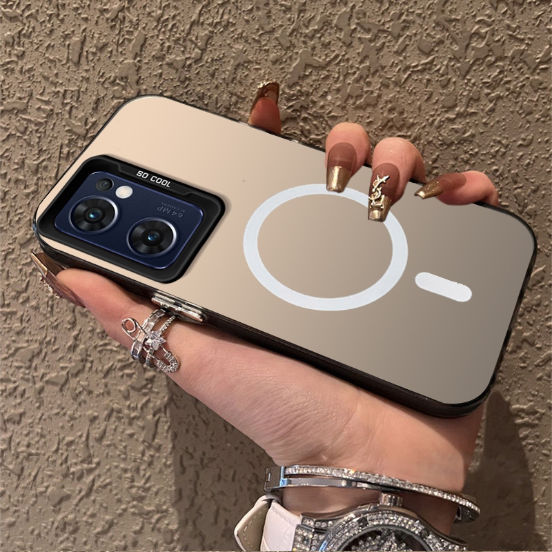 FOR เคส สําหรับปลอก oppo reno 7 5g oppo reno 7 4g เคสโทรศัพท์ เคสแข็ง TPU Protector Smooth กันกระแทก Cover ดีไซน์ใหม่ความงาม ดึงดูดแม่เหล็กไร้สาย CYBSWX01
