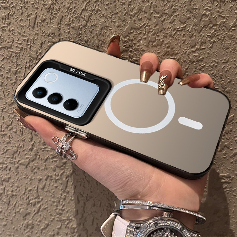 FOR เคส สําหรับปลอกvivo V27 5G VIVO V27E VIVO Y100 VIVO V29E VIVO V29 5G เคสโทรศัพท์เคสแข็งTPU Protectorกันกระแทกออกแบบใหม่ความงามไร้สายแม่เหล็กดูดCYBSWX01