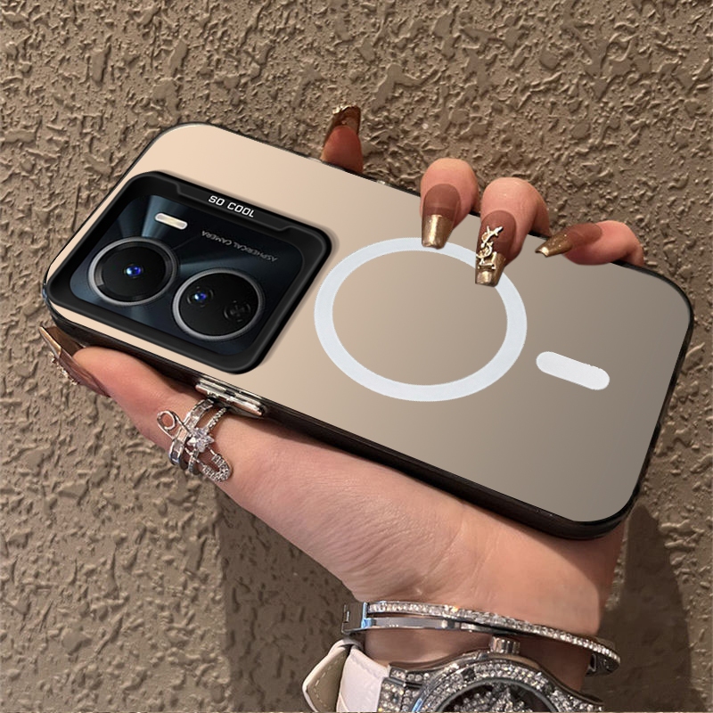 FOR เคส สําหรับปลอก vivo Y16 5G 2022 เคสโทรศัพท์เคสแข็งTPU Protector Smoothกันกระแทกฝาครอบการออกแบบใหม่ความงามไร้สายดูดแม่เหล็กCYBSWX01