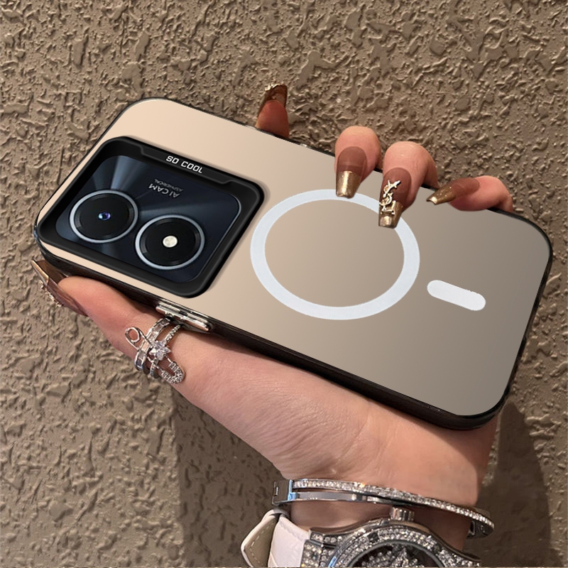 FOR เคส สําหรับปลอก vivo Y02S 5G 2022 เคสโทรศัพท์เคสแข็งTPU Protector Smoothกันกระแทกฝาครอบการออกแบบใหม่ความงามไร้สายดูดแม่เหล็กCYBSWX01