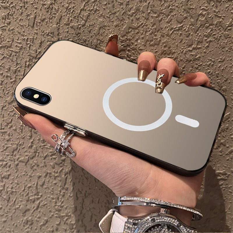 FOR เคส สําหรับปลอก iphone xs iphone xr iphone xs max เคสโทรศัพท์ เคสแข็ง TPU Protector Smooth กันกระแทก Cover ดีไซน์ใหม่ ความงาม ดึงดูดแม่เหล็กไร้สาย CYBSWX01