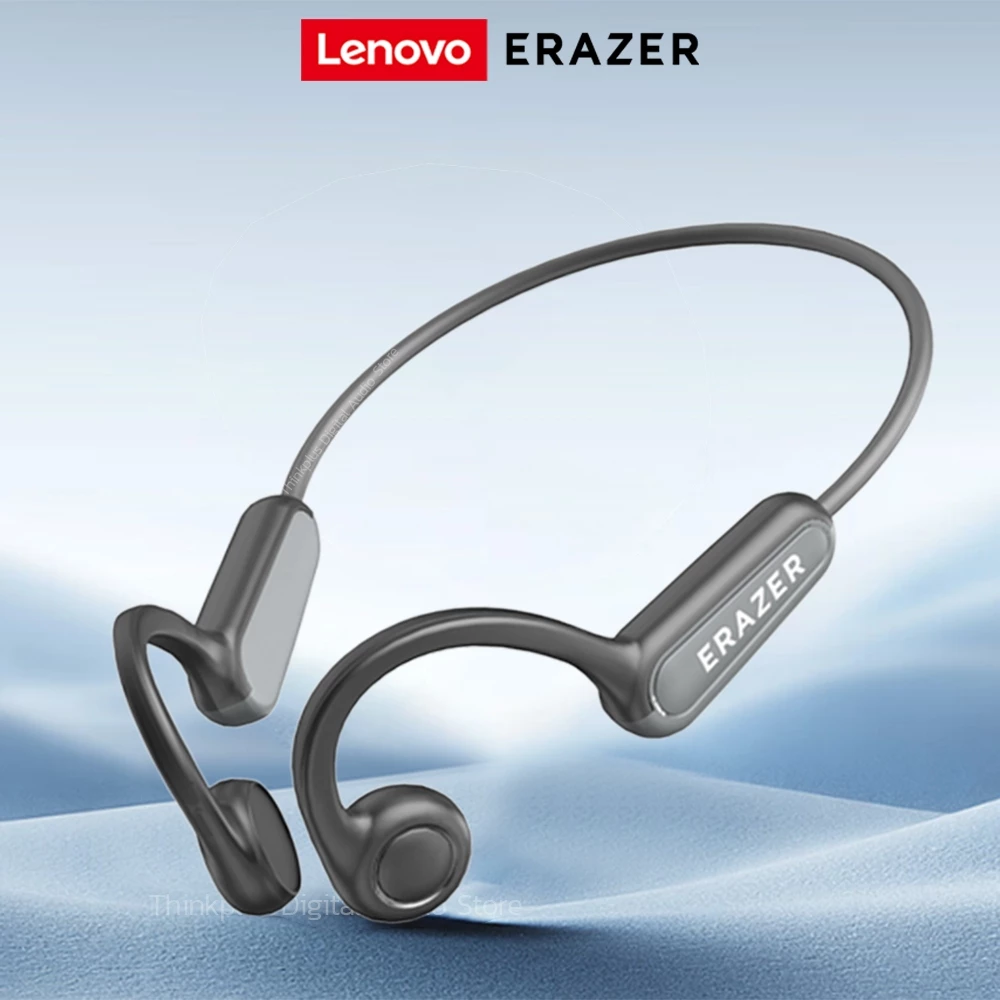 Lenovo XF22 Bone Conduction หูฟังบลูทูธ แบบคล้องหู หูฟังกีฬา ระดับการกันน้ำ IPX5 Open Ear อายุการใช้งานแบตเตอรี่ที่ยาวนานเป็นพิเศษ หูฟังไร้สาย พร้อมไมโครโฟน
