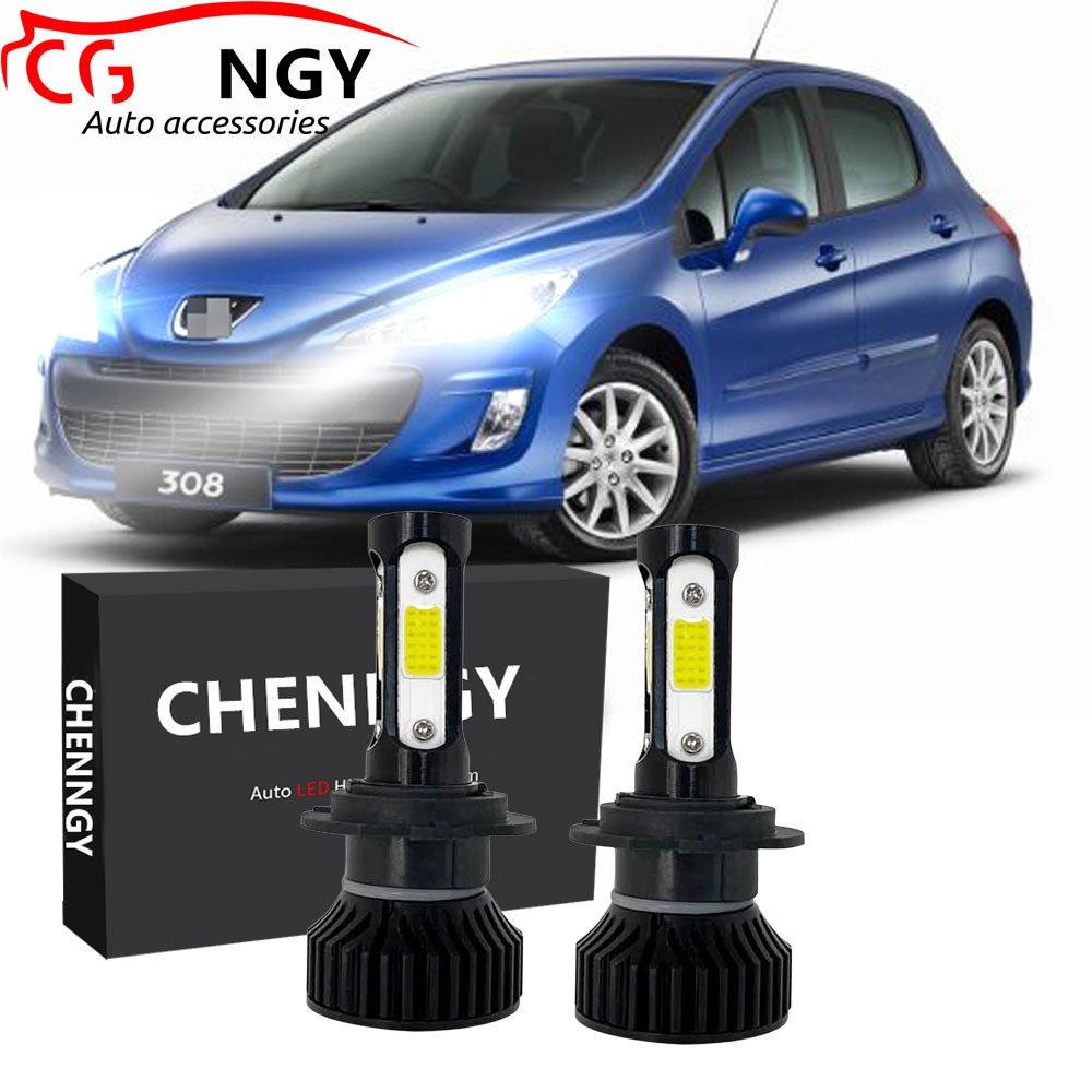 สําหรับ Peugeot 308 T7 2007-2014 (โคมไฟไฟหน้า) - ชุดแปลงหลอดไฟหน้า LED 6000K 12V-32V สีขาว Qty 2 (1 