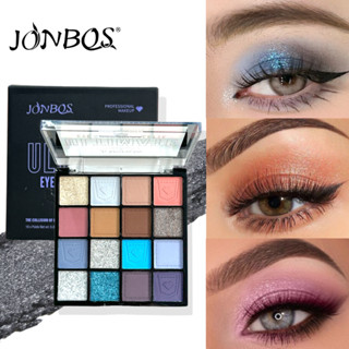 พาเลทอายแชโดว์16สี ประกายมุกด้านเครื่องสำอางโทนสีน้ำตาลส้มกั…