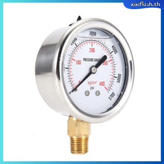 0-5700 PSI สแตนเลสสตีลไฮดรอลิกเหลวเติมน้ำมันเชื้อเพลิงเกจวัด…