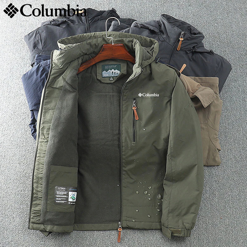 (M-5XL) 2024 Co-lum เสื้อแจ็คเก็ตกันน้ํากลางแจ้งเสื้อกันลมหนาผู้ชายเสื้อแจ็คเก็ตปีนเขา Biker เบาะ Plus ขนาด