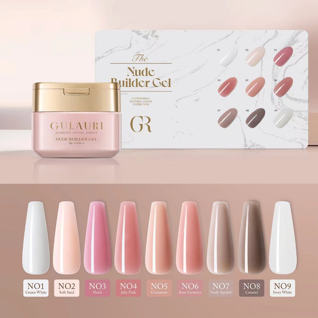GR 50g ไม่เจ็บปวด เจลต่อเล็บ ไม่ร้อนหน้าเล็บ Builder gel เจลต่อเล็บ พรีเมี่ยม สีสุขภาพดี  เจลต่อเล็บ