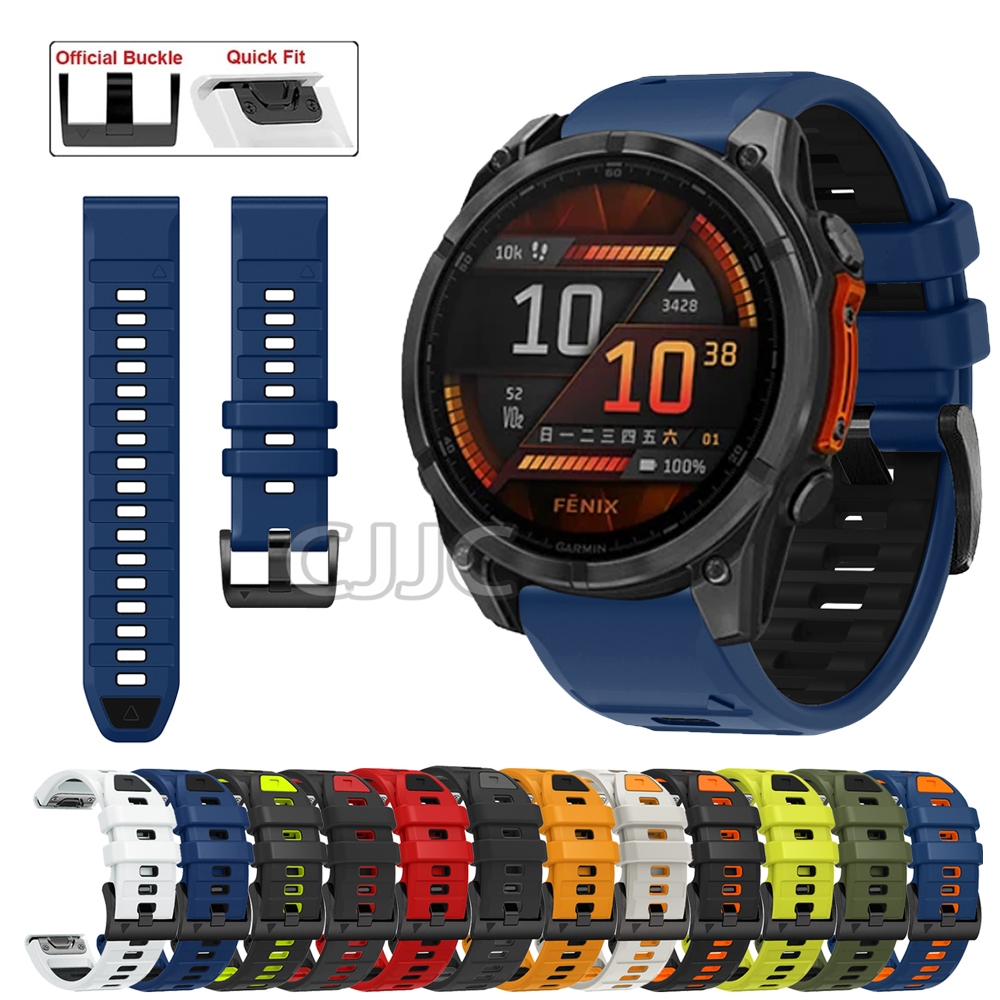 สายรัดซิลิโคนแบบปลดเร็ว 26mm 22mm สร้อยข้อมือสําหรับ Garmin Fenix 8 51 มม. 47 มม. /7X / 6 / 5X Plus / Fenix3 hr / Forerunner 935 945 955 965