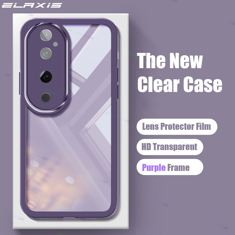 Elaxis สําหรับ VIVO V40 5G/VIVO V40 Pro 5G เคสโทรศัพท์พร้อมฟิล์มเลนส์โปร่งใสนุ่มกันกระแทกซิลิโคนใสคลุมทั้งหมด Anti-fall ฝาหลัง ES003