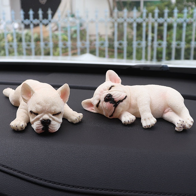 French Bulldog ตกแต่งรถ French Bulldog ตกแต่งบ้านตกแต่งของขวัญเรซิ่นตกแต่งจําลองสัตว์