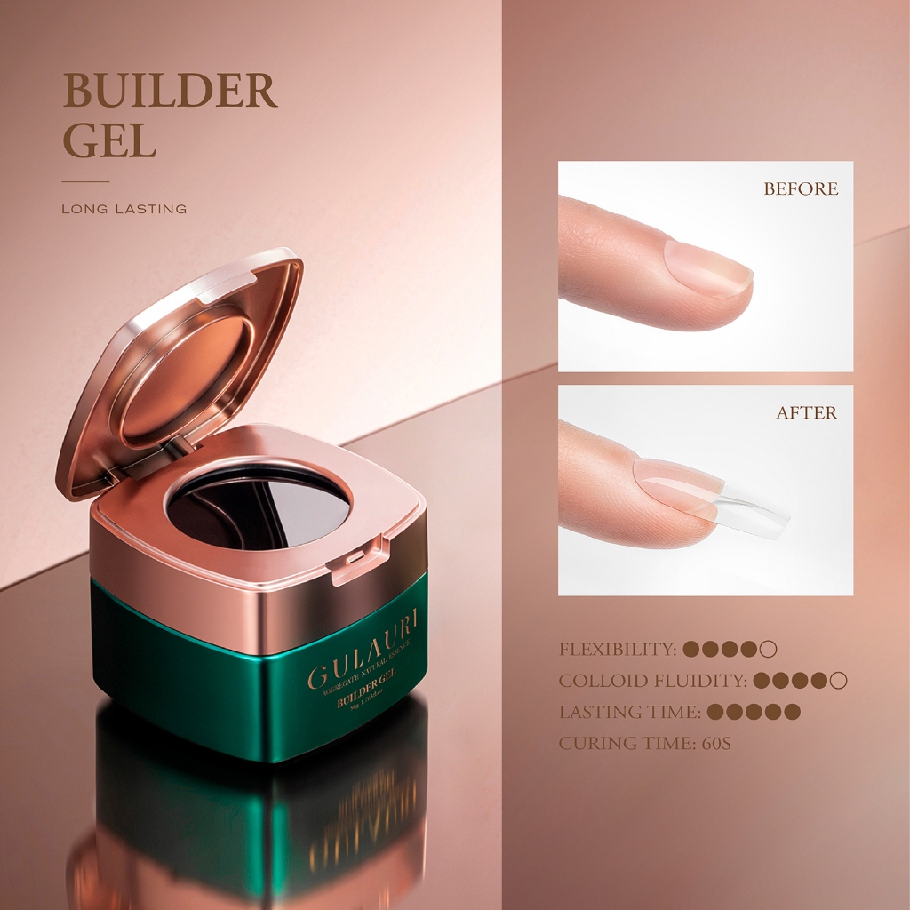พร้อมส่ง GR 50g  ไม่เจ็บปวด เจลต่อเล็บ ไม่ร้อนหน้าเล็บ Builder gel เนื้อเจลใสมาก พรีเมี่ยม#GBGEL