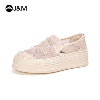 Joy&Mario ผู้หญิงรองเท้าไม่มีส้นแบนรองเท้าตาข่ายลูกไม้เดินรอ…