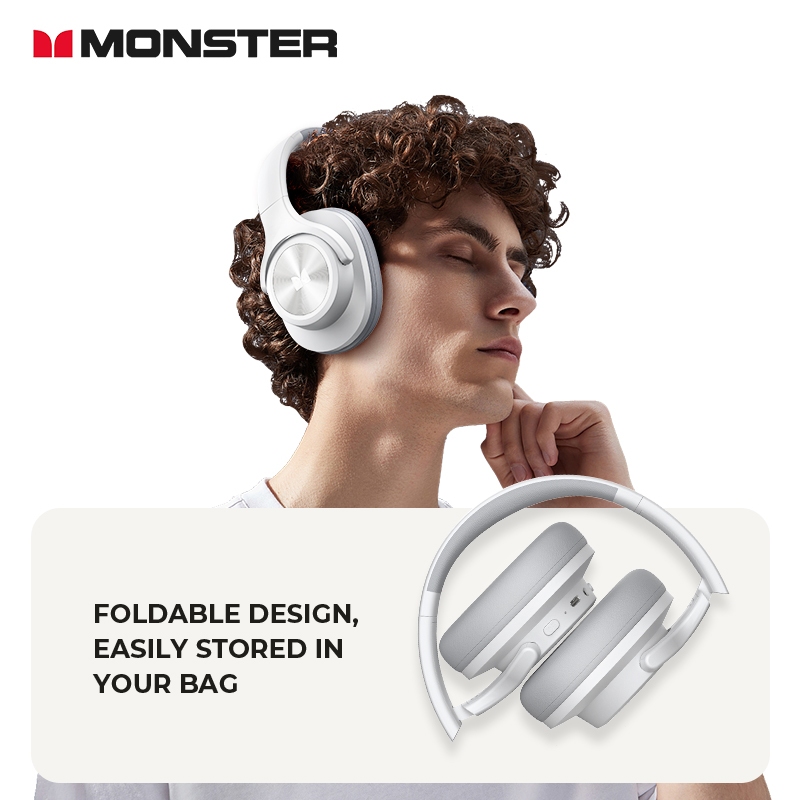 Monster MISSION 200 หูฟังบลูทูธ Bluetooth 5.3 3EQ Noise Reduction Headphone Low Latency Gaming หูฟัง with MIC หูฟังครอบหู