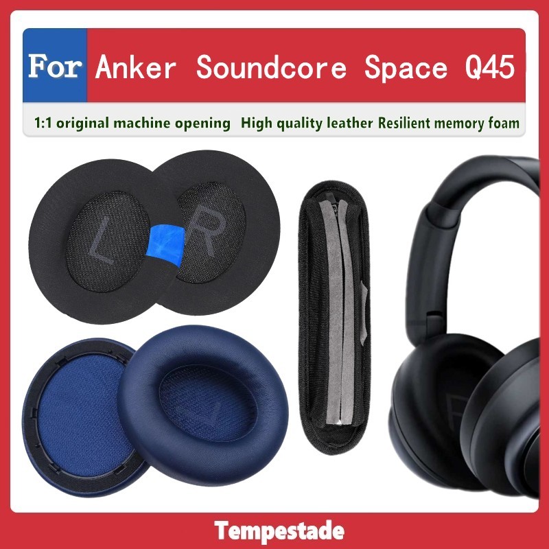 สําหรับ Anker Soundcore Space Q45 Earmuffs Earmuffs Earmuffs แผ่นรองหูฟังหูฟัง Space Pads เปลี่ยนชิ้
