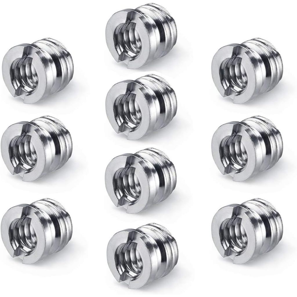 1/4 "-20 ถึง 3/8"-16 ลด Bushing แปลงอะแดปเตอร์สกรูสําหรับ Monopod, ขาตั้งกล้อง, Ballhead, Stand และ Video Light DSLR SLR (5 แพ็ค/10 แพ็ค)