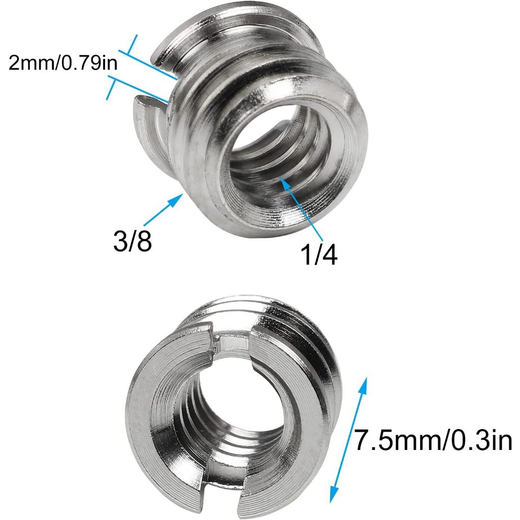 1/4 "-20 หญิงถึง 3/8 "-16 ชายขาตั้งกล้องเกลียวอะแดปเตอร์สกรูมาตรฐานลด Bushing Converter สําหรับกล้อง DSLR กล้องวิดีโอ Monopod ขาตั้ง, 3/8 ถึง 1/4 ขาตั้ง