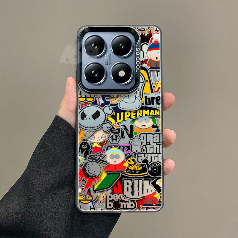 For เคส Xiaomi 14T 13T Pro อะนิเมะ เคส แบรนด์อินเทรนด์ เคสกันกระแทก เคสโทรศัพท์ เนื้อแมตต์ พร้อมตัวป้องกันเลนส์กล้อง สําหรับผู้ชาย