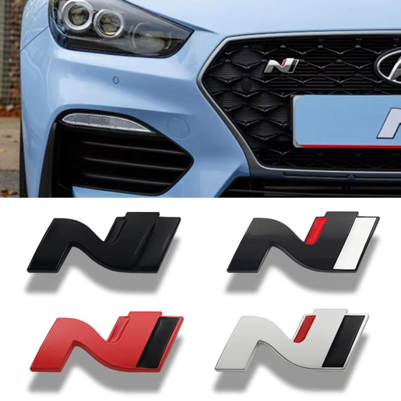 สติกเกอร์รถ N Line Nline Emblem Badge Decal สําหรับ Hyundai I20 I30 Kona Tucson Sonata Elantra Veloster Fender ด้านหน้า Grille โลโก้