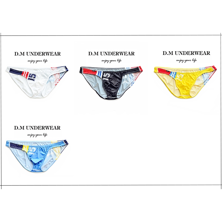 DM ตัวอักษร15 เรยอนระบายอากาศกางเกงเอวต่ำจดหมายพิมพ์ชุดชั้นในชายเซ็กซี่ - รูปที่ 6