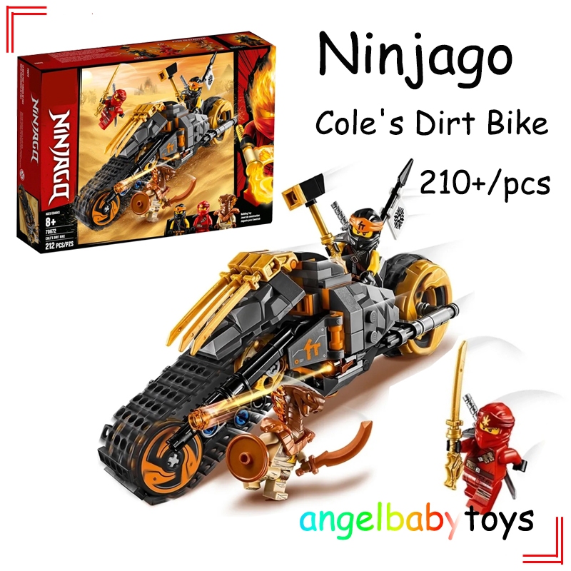 Ninjago series 70672 Coles Dirt Bike (210+/ชิ้น) บล็อกอาคารประกอบเครื่องประดับเด็กของเล่นเพื่อการศึก