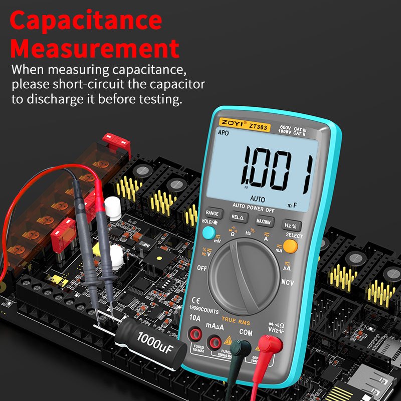 ZOYI ZT-303 19999 Counts Multimeter AC/DC ช่วงอัตโนมัติ NCV ตัวต้านทาน Capacitance เหนี่ยวนำ Tester