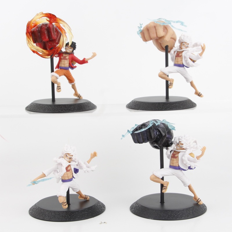 4 ชิ้น/เซ็ต 6.5-10 ซม.อะนิเมะ One Piece รูปลิง D Luffy เกียร์ 4 5 Sun God Nika ยางกําปั้น Action Figure PVC รูปปั้นคอลเลกชันของขวัญ