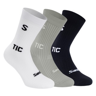Santic Cycling Socks Men Women Mid-calf Sports Socks Breatha…