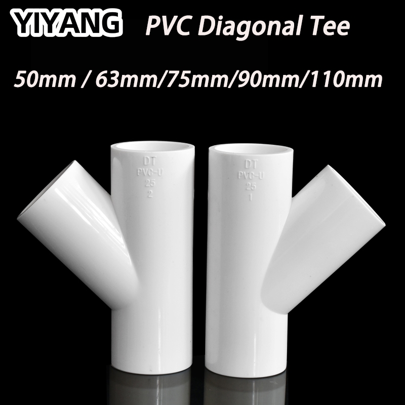 ขั้วต่อท่อ PVC 50 มม./63 มม./75 มม./90 มม./110 มม.สําหรับ DIY สีขาว PIPES /Y-Tee การ์ด