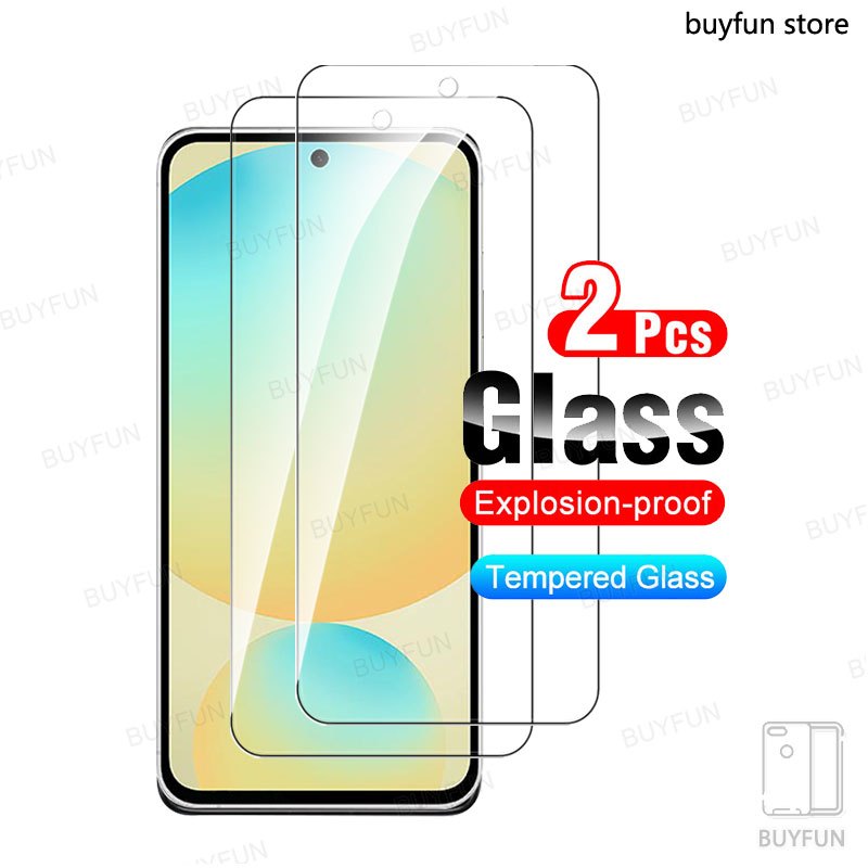 2ak 2 ชิ้นสําหรับSamsung Galaxy S24 FE A55 A25 A35 A14 A24 A34 A54 5G 2023 Samsung 55 35 25 15 กระจกนิรภัย 9H Premium Screen Protector HDฟิล์ม