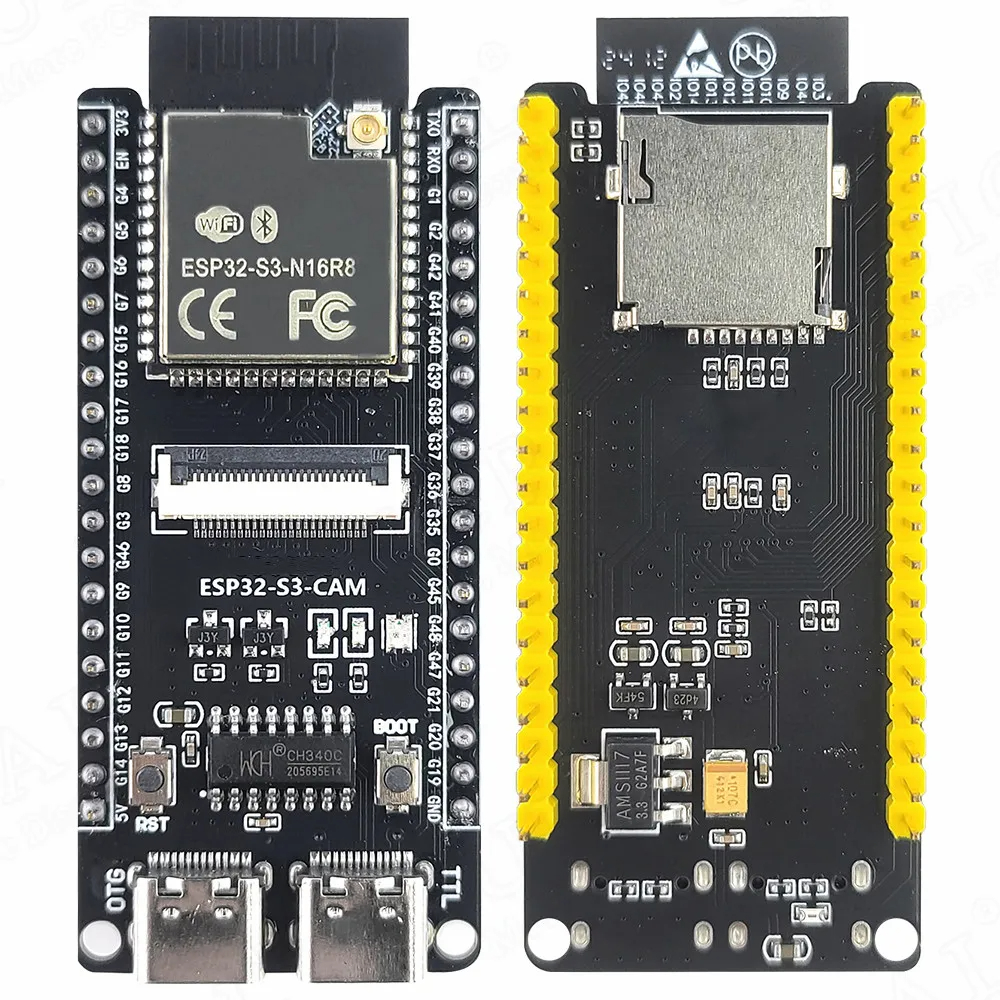 Esp32 S3 บอร์ดพัฒนาพร้อม IPEX 2.4G Wifi โมดูลสําหรับกล้องโมดูล OV2640 8MB PSRAM 16MB แฟลช ESP32 S3 N16R8 CAM Type-C